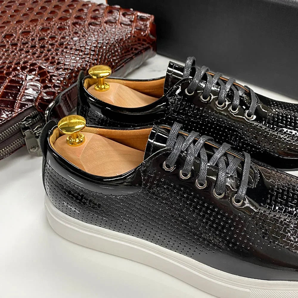 Oxford homme en cuir verni à lacets – CLEVI Paris