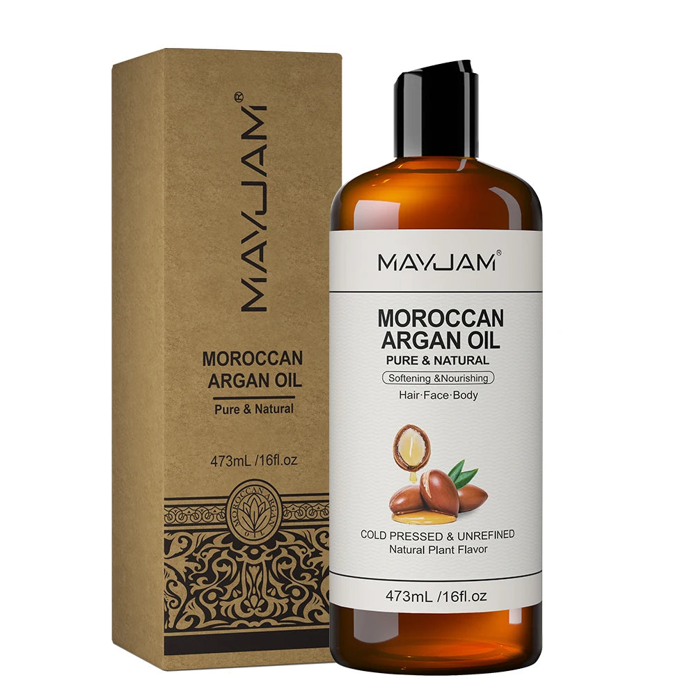 Huiles Végétales Pures MAYJAM 473ml – Argan, Jojoba, Coco, Amande Douce & Plus – CLEVI Paris