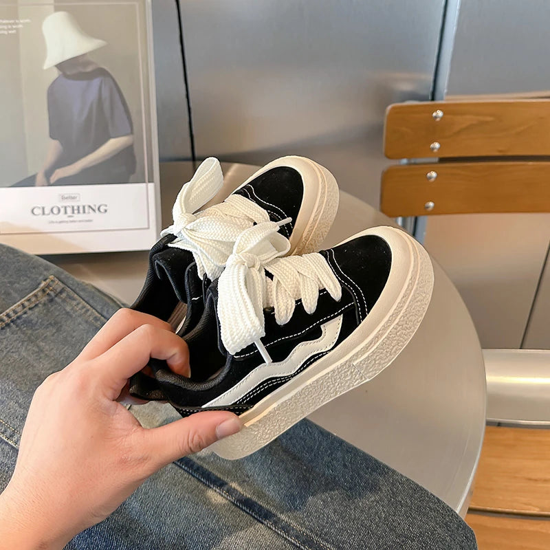 Baskets en toile rayées enfant unisexe – CLEVI Paris