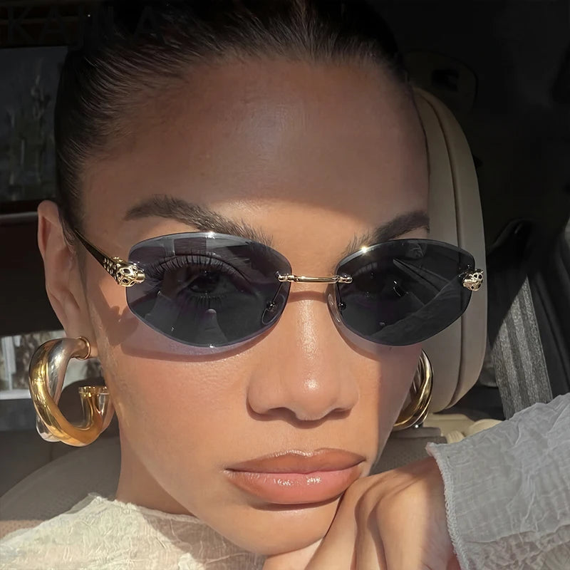 Lunettes femme sans monture détail léopard – CLEVI Paris