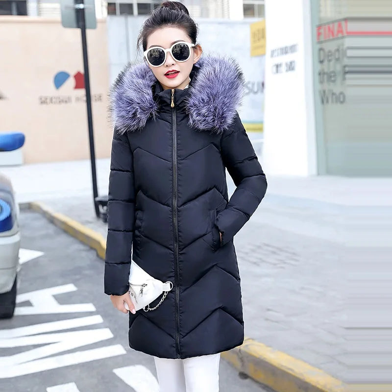 Parka Femme Fourrure Synthétique Capuche Grande Taille – CLEVI Paris
