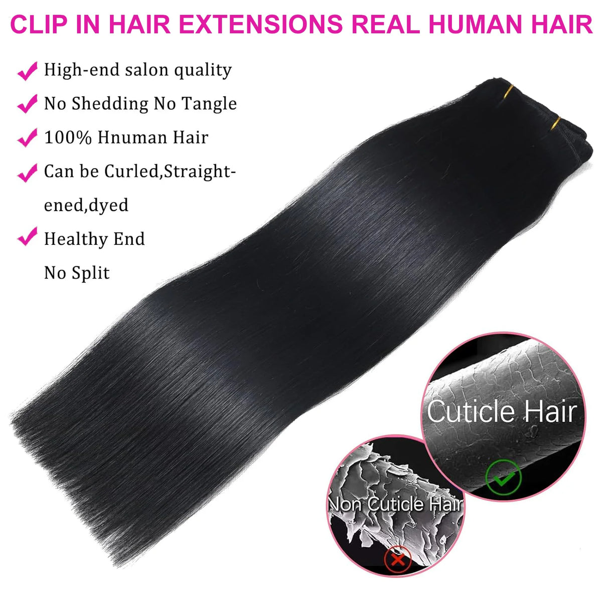 Extensions Clip In Lisses Brésiliennes 120g – CLEVI Paris