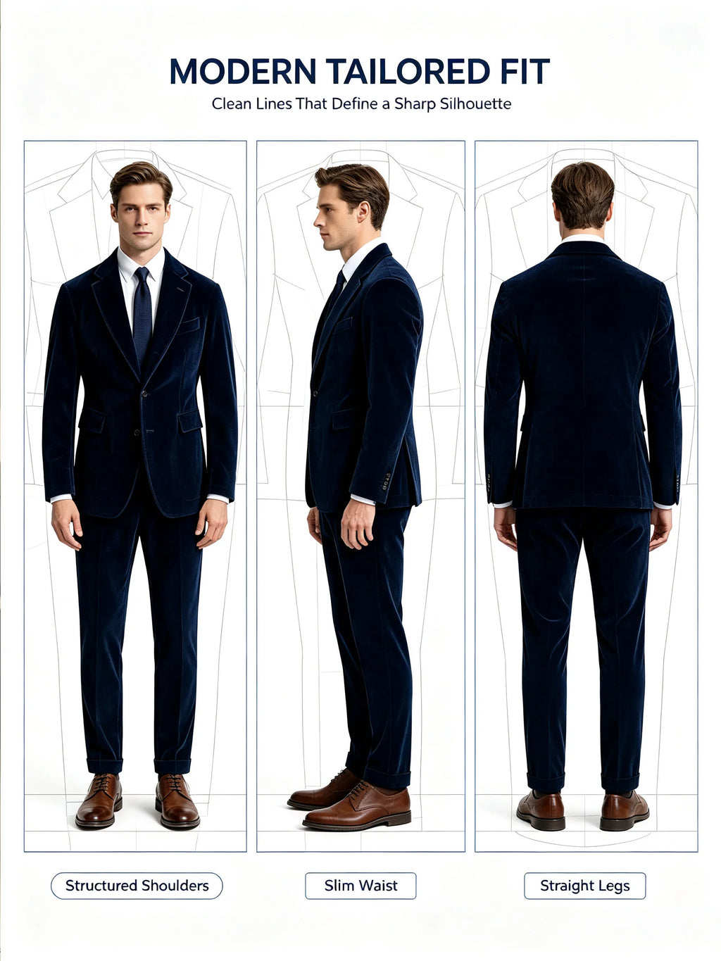 Costume homme 2 pièces en velours côtelé – CLEVI Paris
