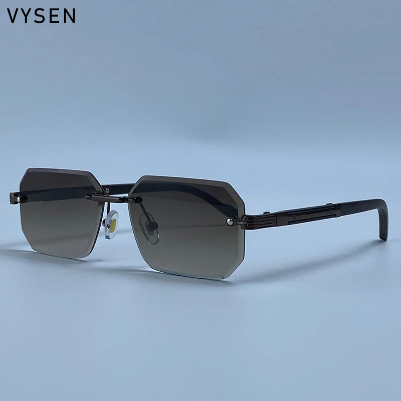Lunettes de Soleil Rimless Polygone Punk Vintage Homme – CLEVI Paris