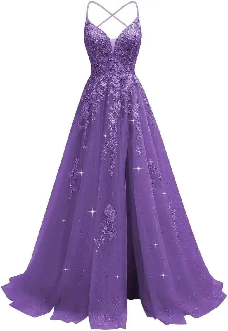 Robe de mariée en tulle ligne A col V – CLEVI Paris