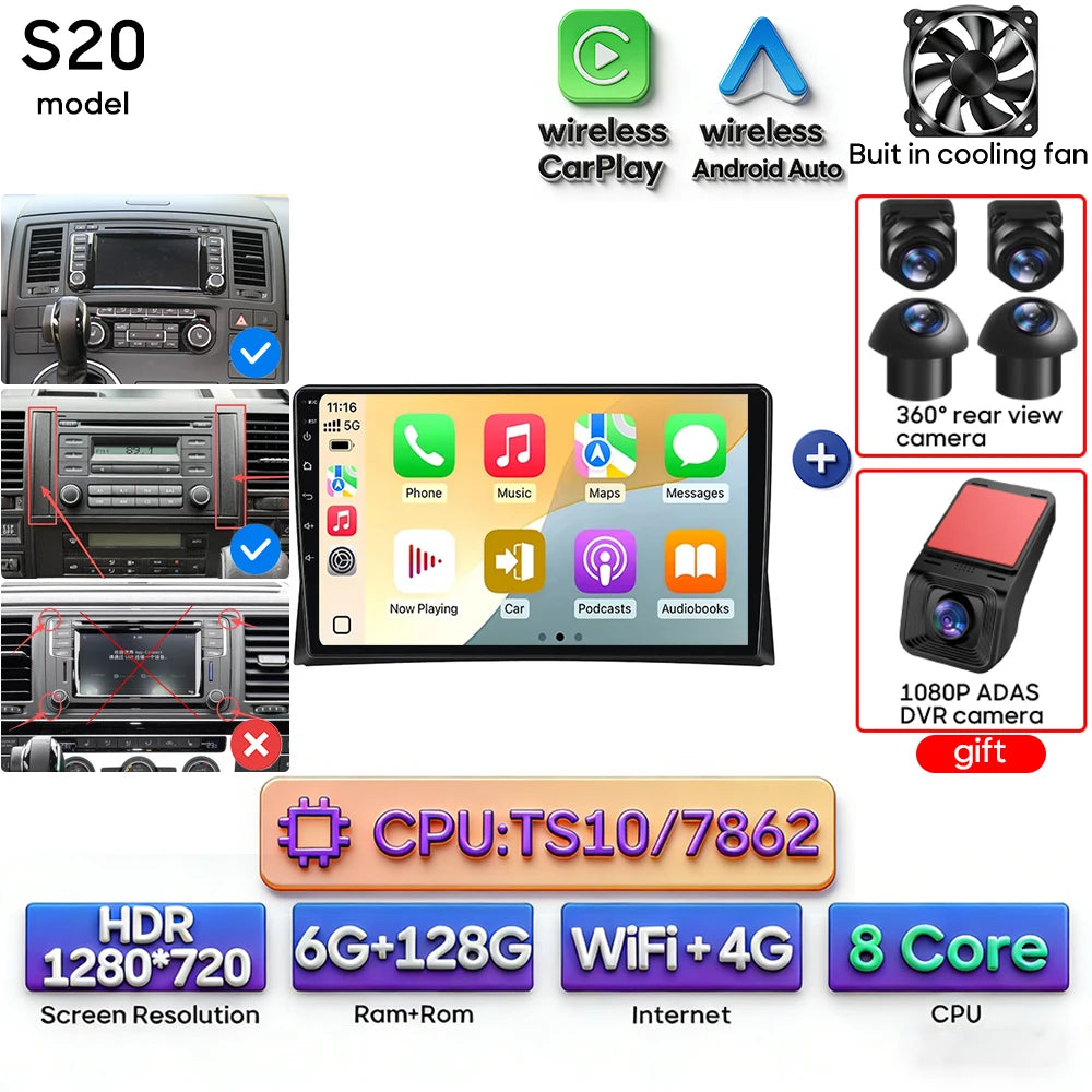 Autoradio Android 9″ VW Multivan T5 – CLEVI Paris
