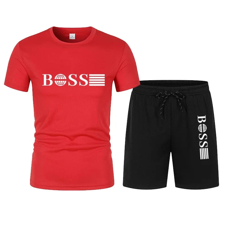 Ensemble Homme T-Shirt Col Rond + Short Running Sport Séchage Rapide – CLEVI Paris