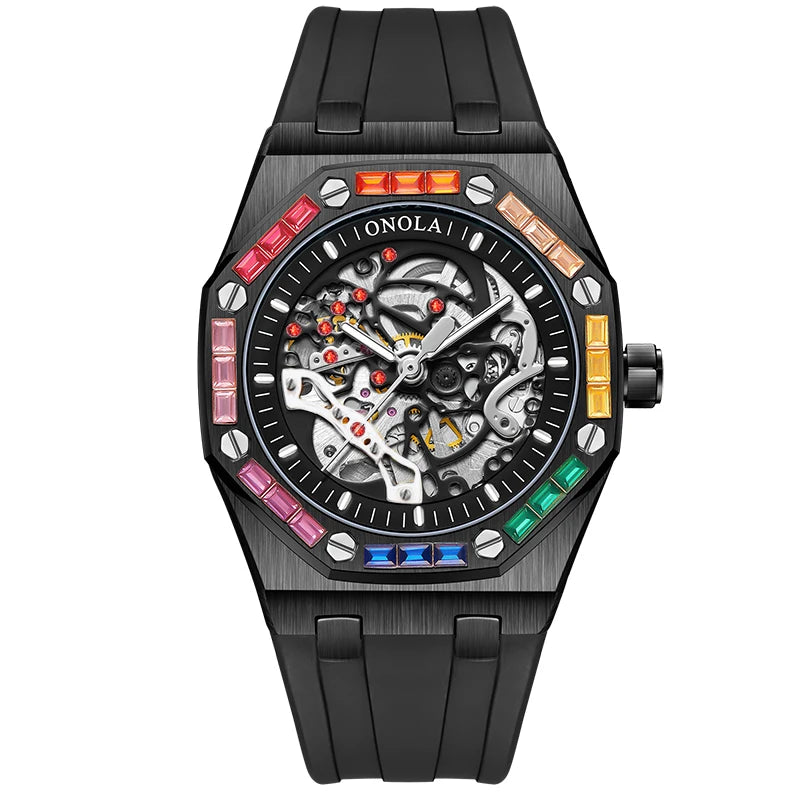 ONOLA ON3834D – Montre Automatique Homme | Style Militaire, Lumineux, Étanche 3 Bar