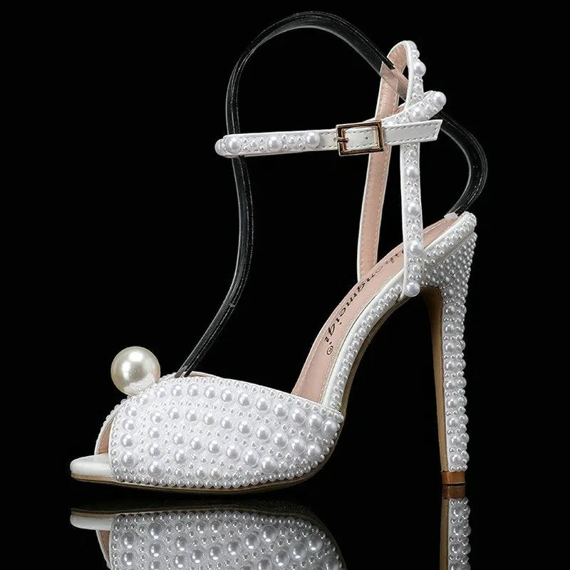 Escarpins à talons et perles pour femme – CLEVI Paris