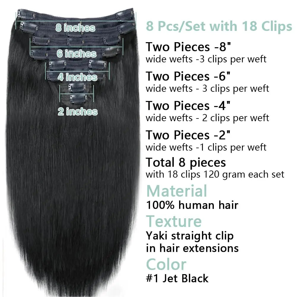 Extensions Clip-in Straight Cheveux Humains – CLEVI Paris