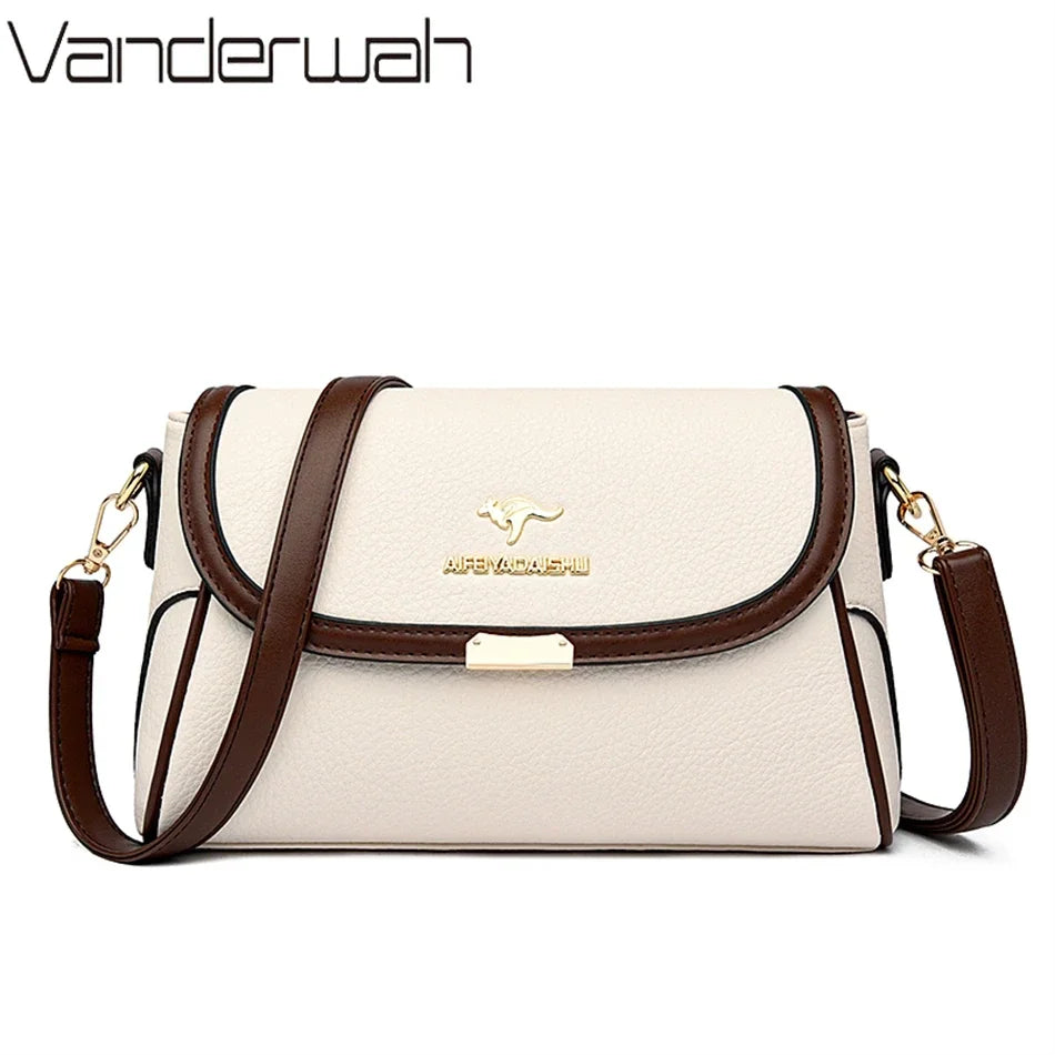 Sac À Main Femme Vanderwah Cuir Lychée Rabat 27x17cm Bandoulière – CLEVI Paris