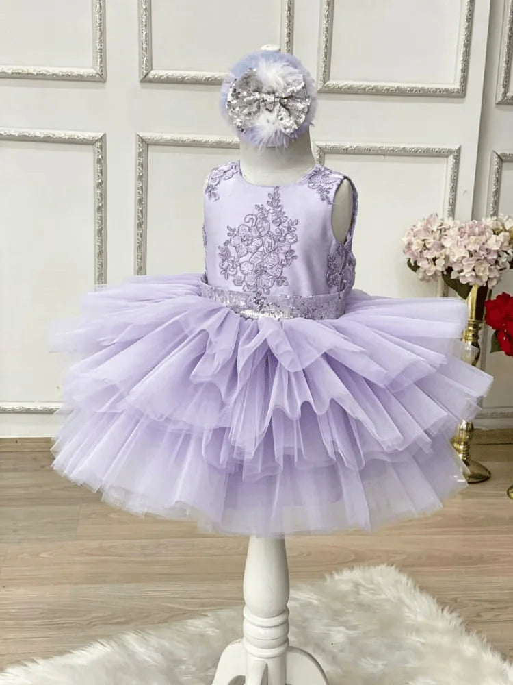 Robe cérémonie fille en tulle et dentelle – CLEVI Paris