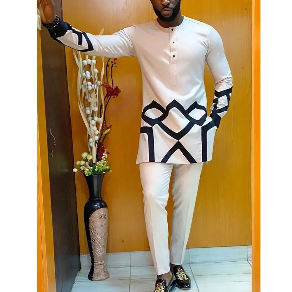 Costume Africain Homme 2 Pièces Kaftan – CLEVI Paris