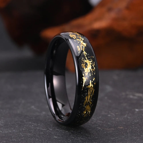 Bague Couple en Tungstène 6 mm, Noire ou Dorée – CLEVI Paris