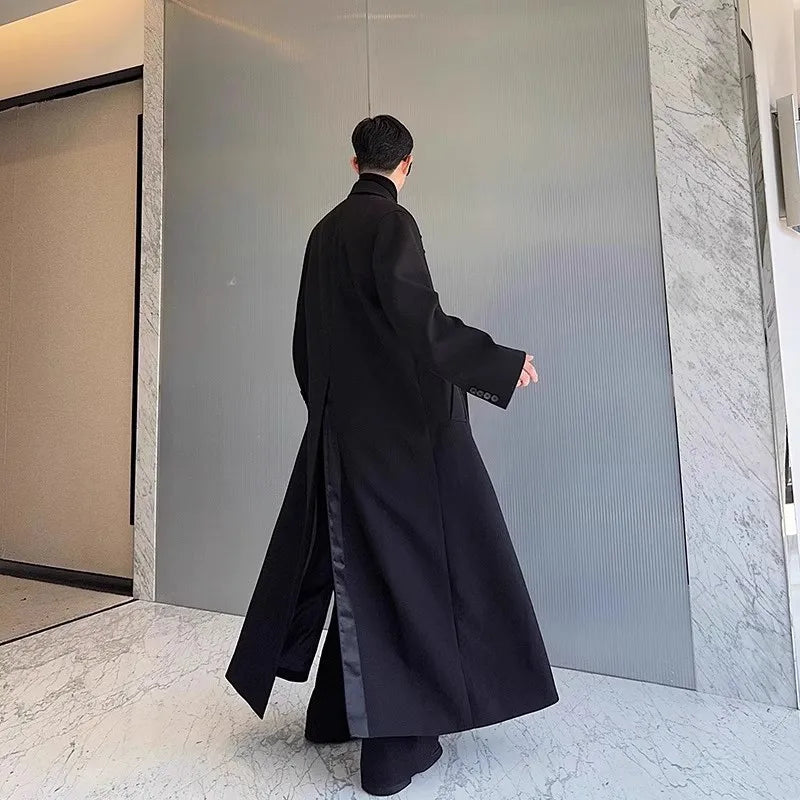 Trench extra-long noir homme – CLEVI Paris