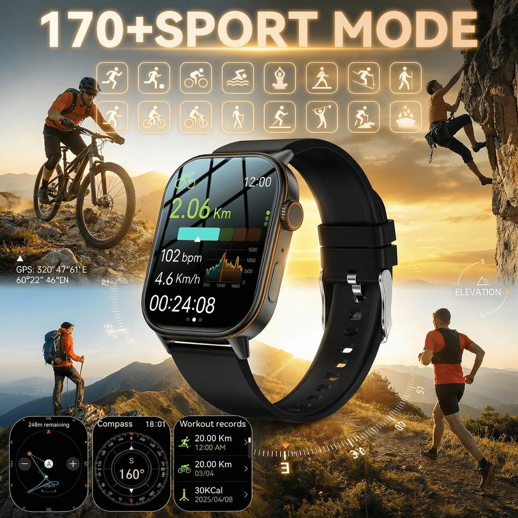 Montre GPS QX17 AMOLED 2,01″ sport – CLEVI Paris