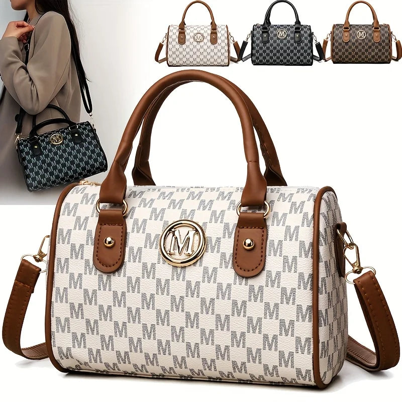 Mini Sac Cylindrique Logo Doré Femme Bandoulière 23x15cm – CLEVI Paris