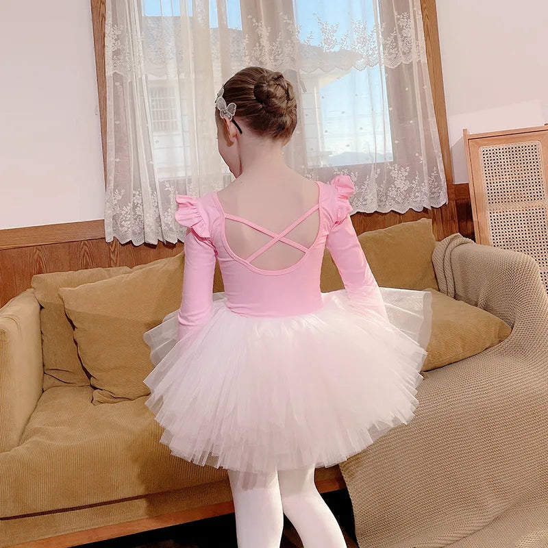 Robe tutu de danse fille à manches longues – CLEVI Paris