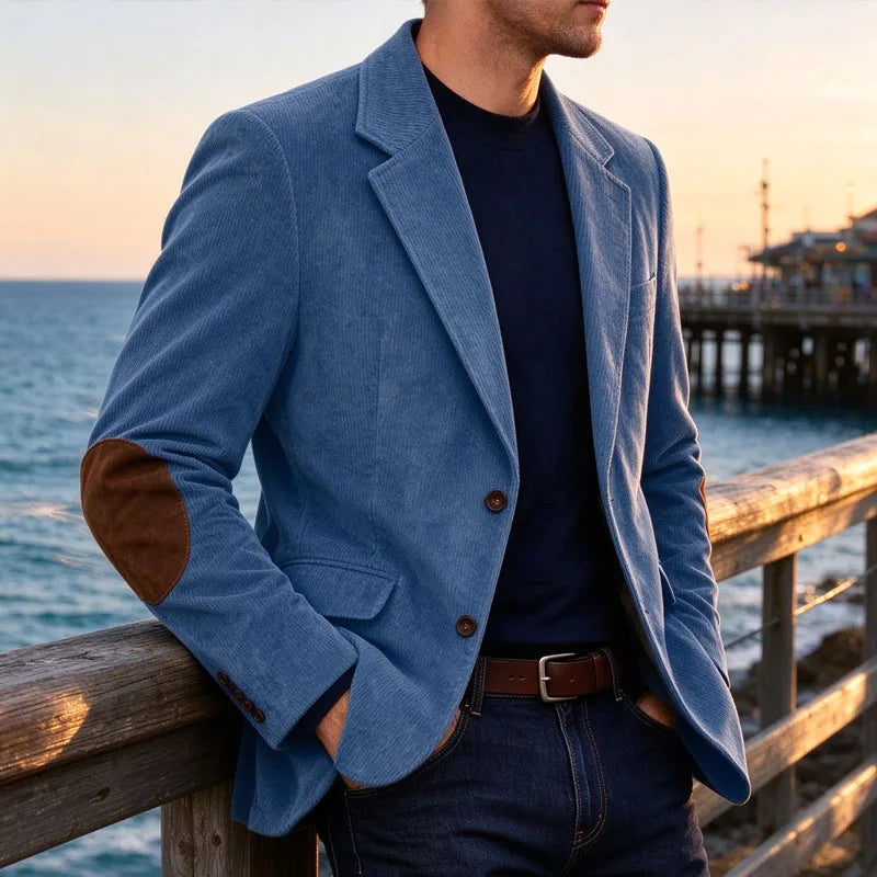 Blazer homme en velours côtelé à coudières – CLEVI Paris