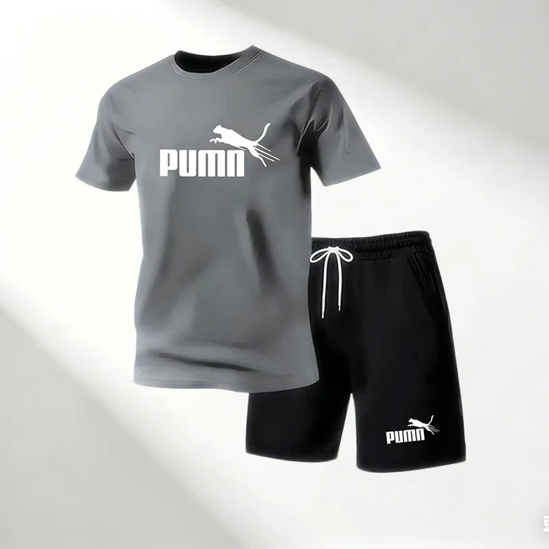 Lot de 2 Ensembles Homme T-Shirt Col Rond + Short Sport Séchage Rapide – CLEVI Paris