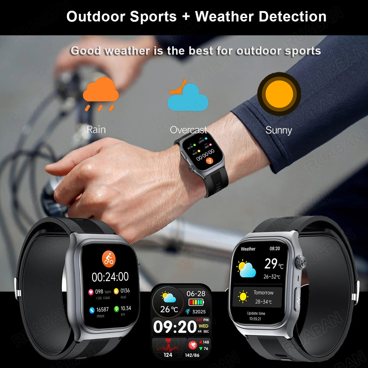 Montre RNABAU AMOLED incurvé 2,06″ – CLEVI Paris