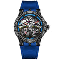 Montre Homme Mécanique Manuel Double Volant Cadran Creux Lumineux Silicone W056 – CLEVI Paris