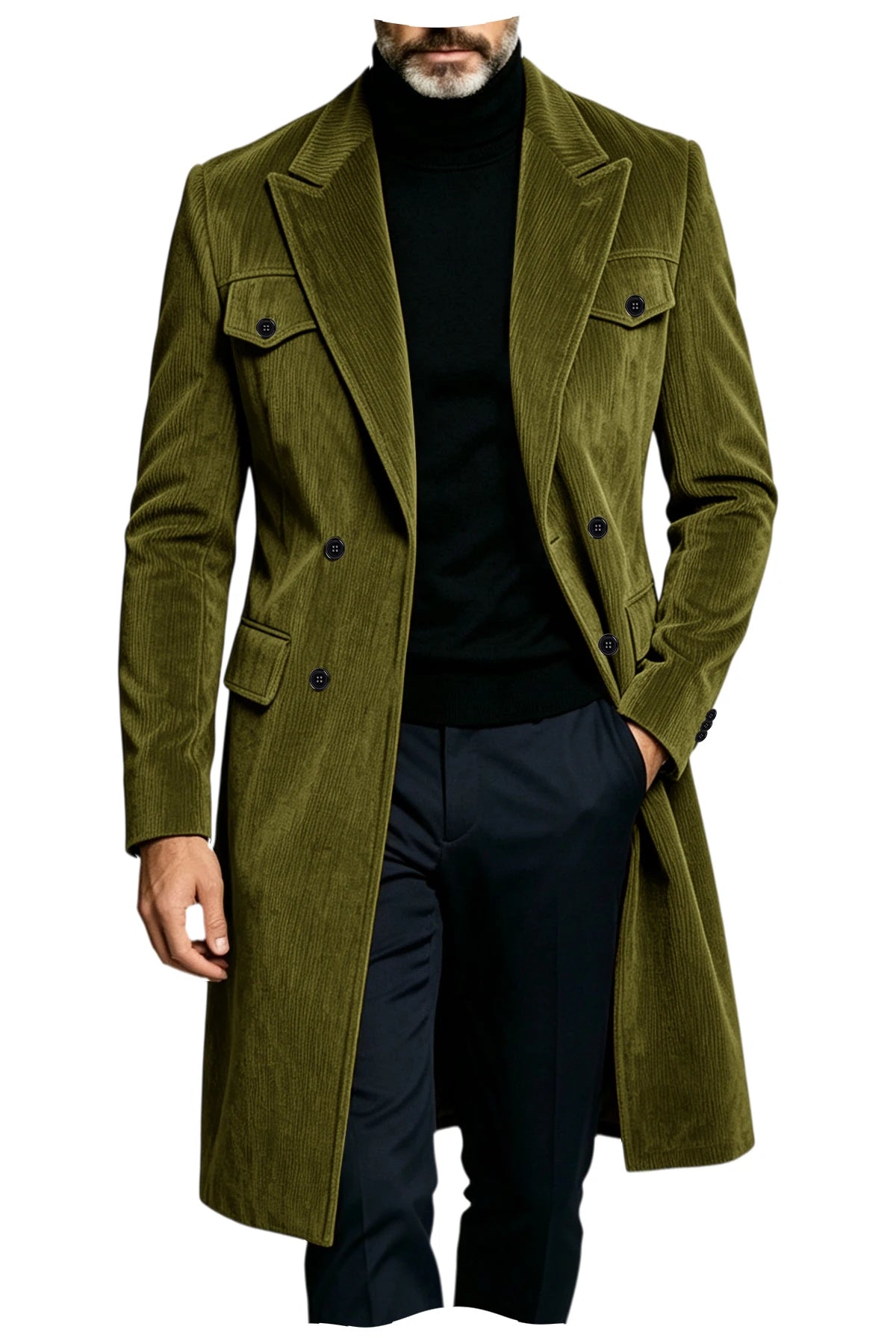 Manteau long homme en velours côtelé – CLEVI Paris