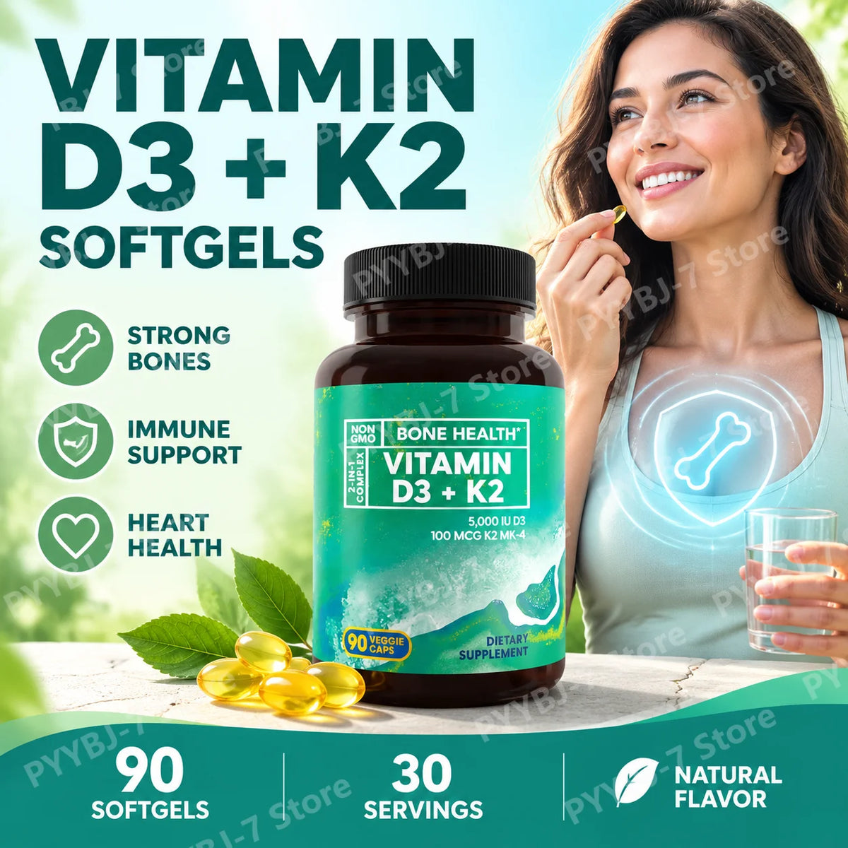 Vitamines D3 et K2, 90 gélules – CLEVI Paris