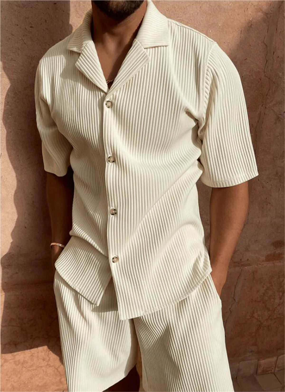 Ensemble homme chemise manches courtes et short – CLEVI Paris