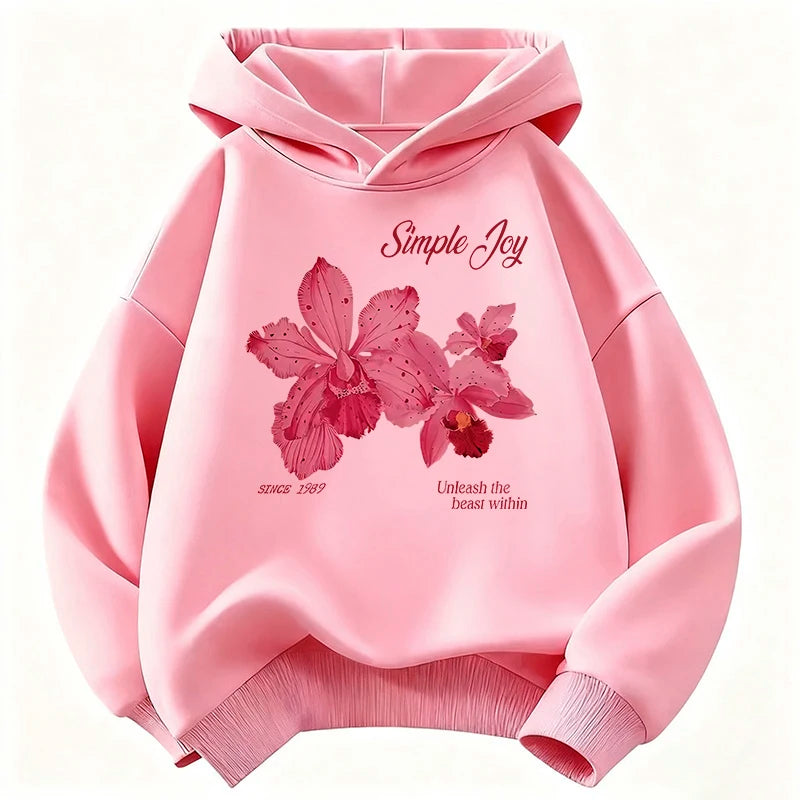 Sweat à capuche enfant motif floral – CLEVI Paris