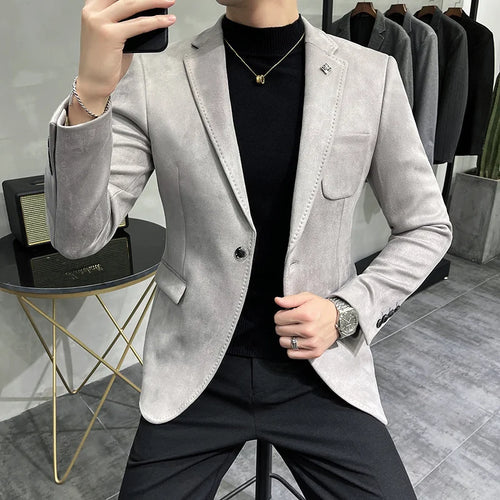 Blazer homme coupe ajustée à poches – CLEVI Paris