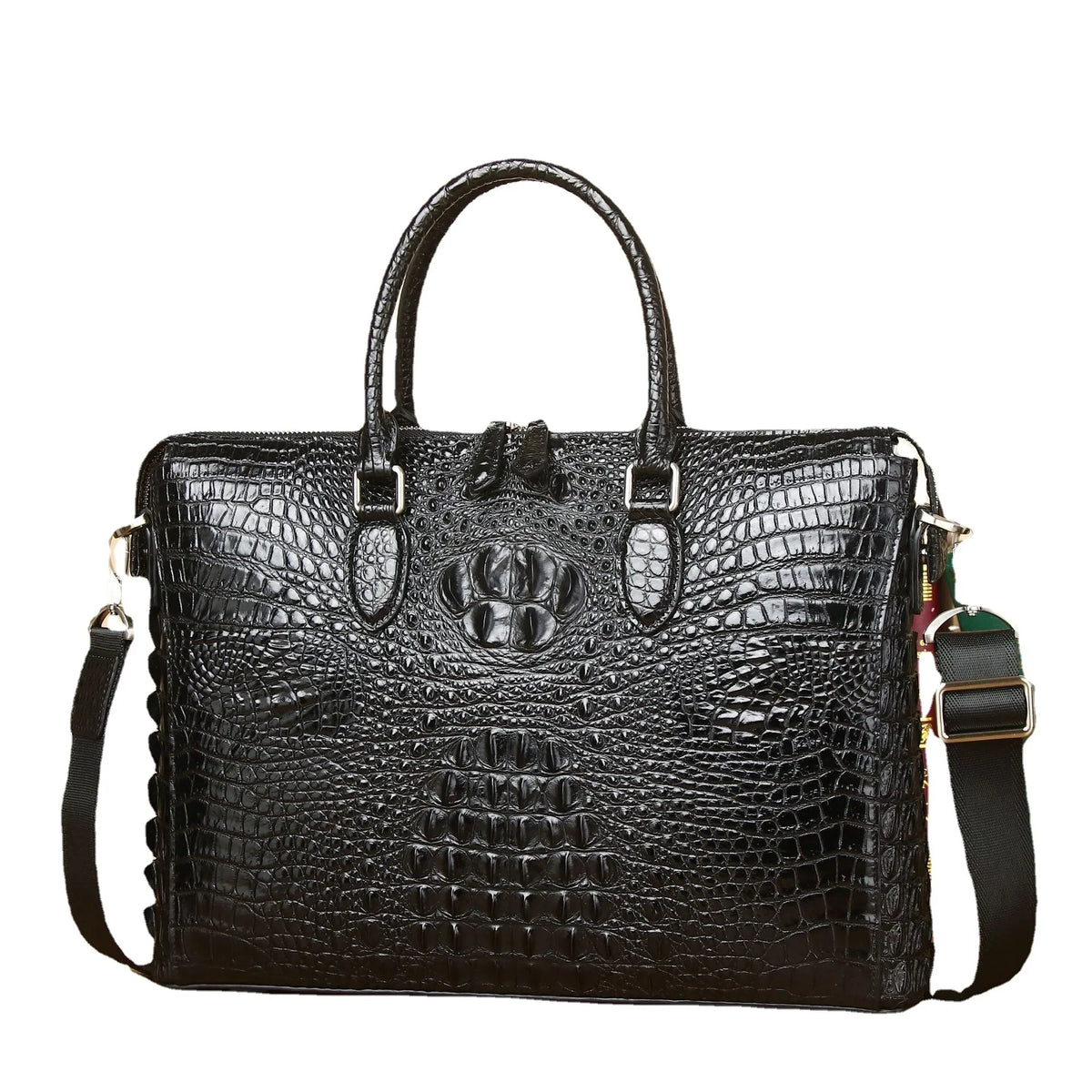 Porte-Documents Homme Cuir Vache Véritable Alligator 14” 40x29cm – CLEVI Paris
