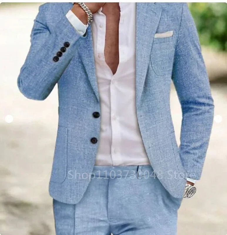 Costume Homme Lin Été 2 Pièces – CLEVI Paris