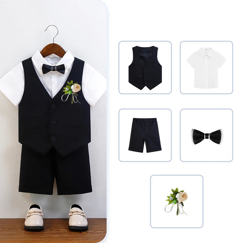 Costume été garçon, ensembles gilet et short – CLEVI Paris