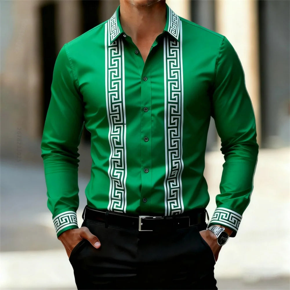 Chemise Imprimée Homme Manches Longues – CLEVI Paris