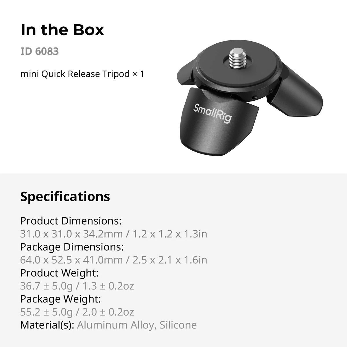Mini trépied magnétique SmallRig 6083 – CLEVI Paris