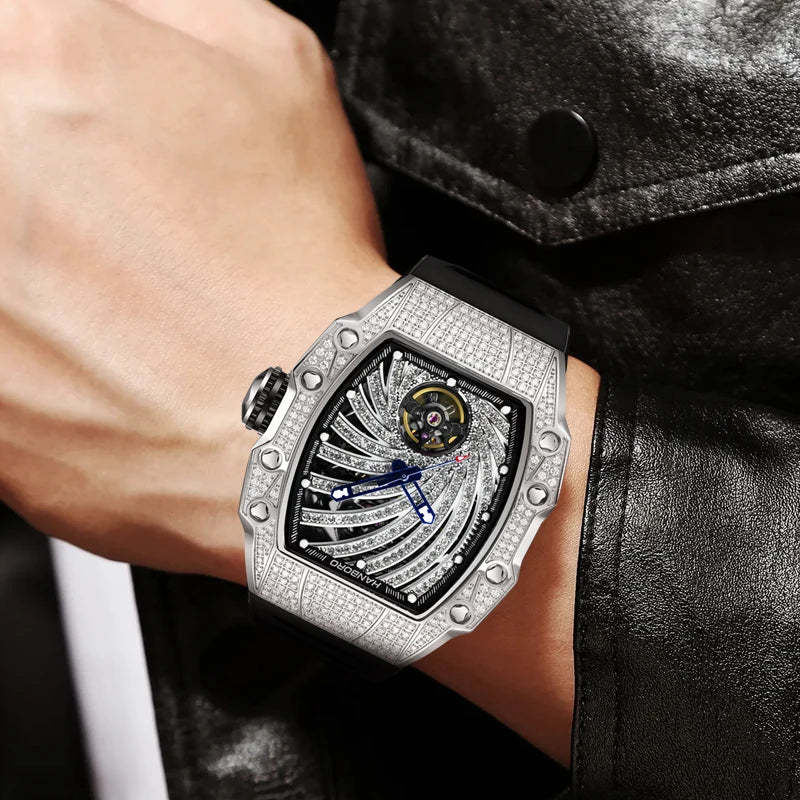 HANBORO 9011 Montre Homme Automatique Miyota 240 Cristaux Étanche 5ATM – CLEVI Paris