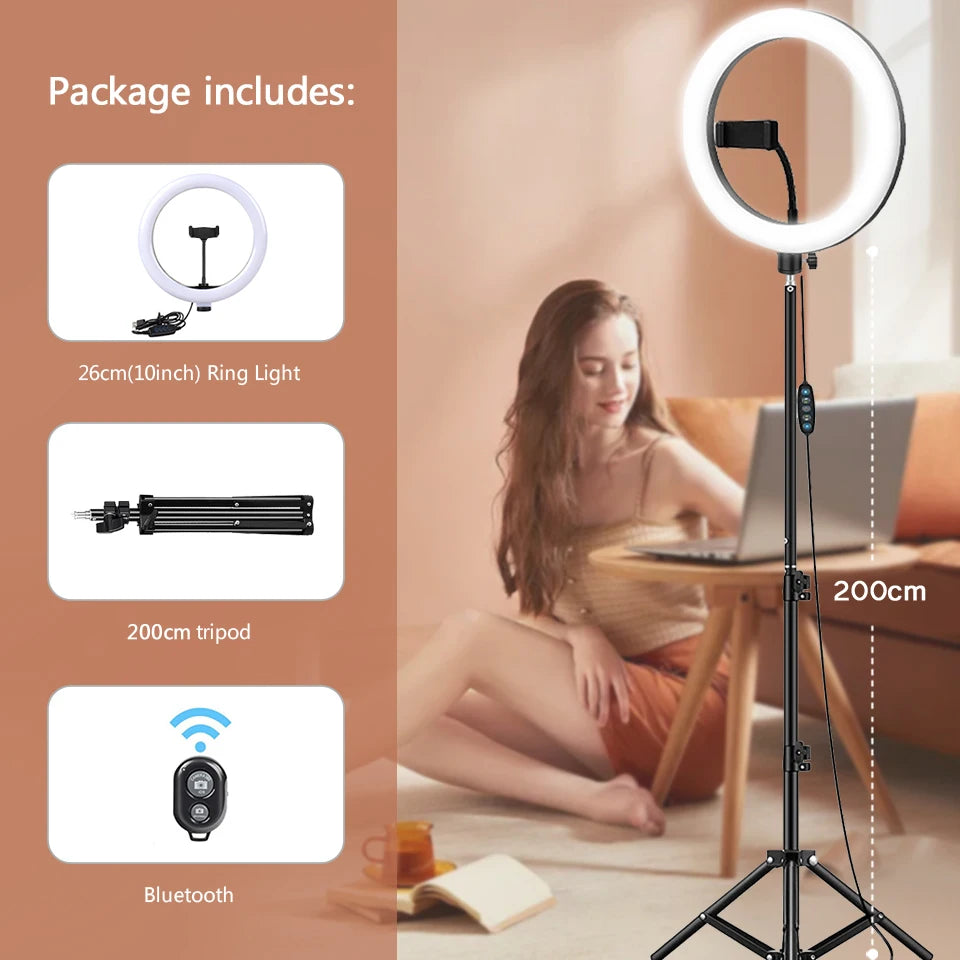 Anneau lumineux LED BTFOOR avec trépied – CLEVI Paris