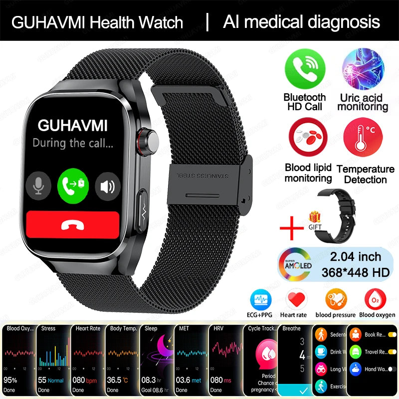 Montre GUHUAVMI AMOLED 2,04″ Bluetooth – CLEVI Paris