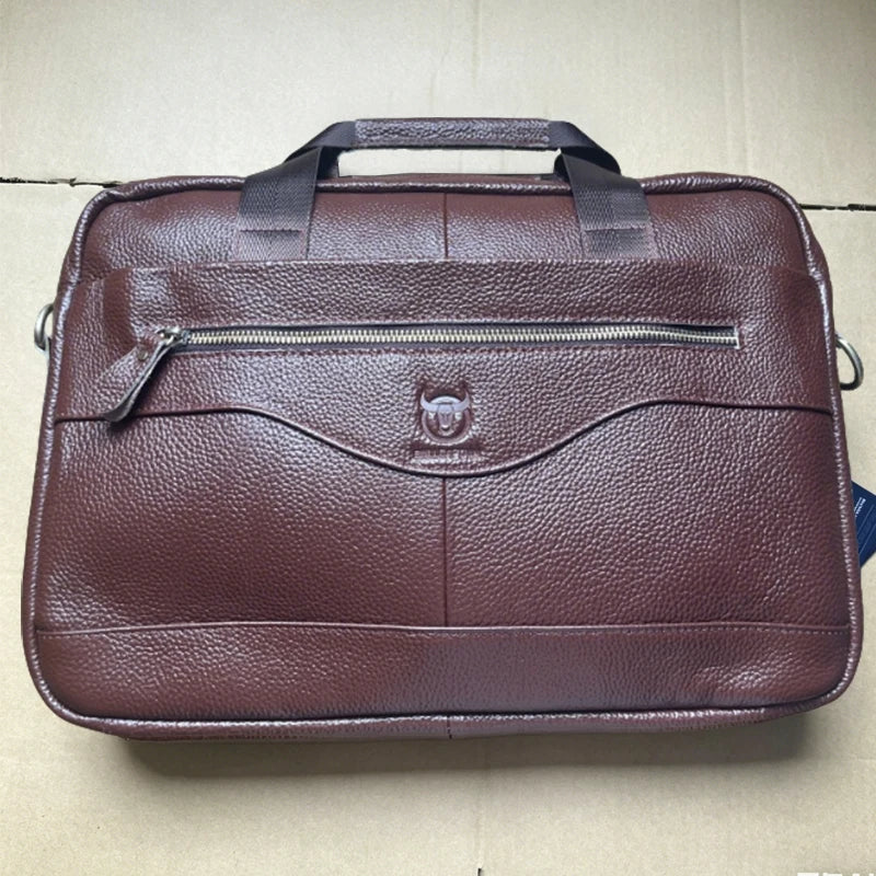 Serviette Homme Cuir Vache 1ère Couche Business Laptop 14" – CLEVI Paris