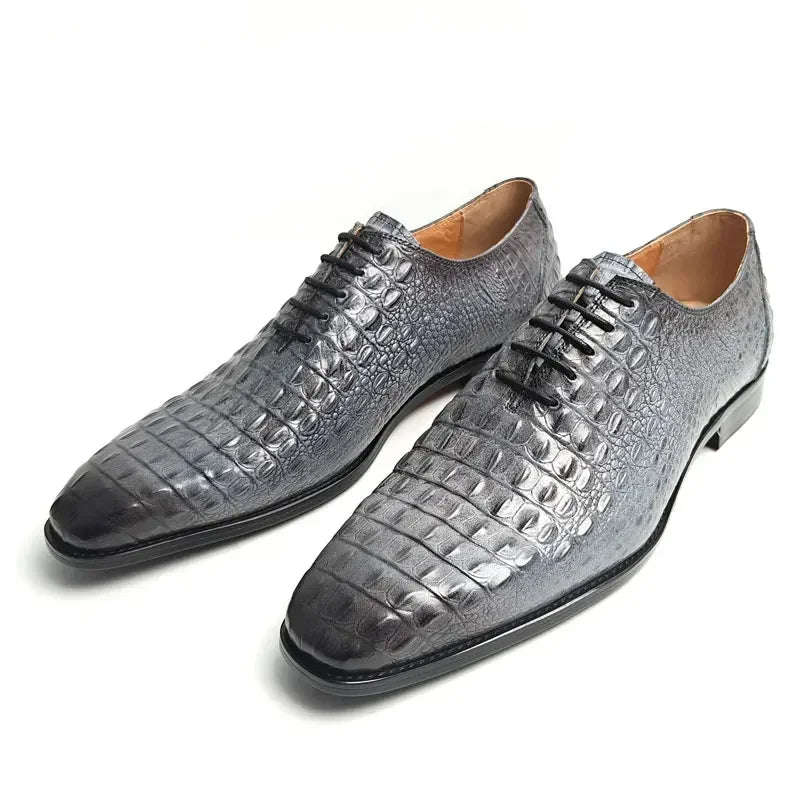 Oxford Homme Cuir Croco – Mariage & Cérémonie Luxe