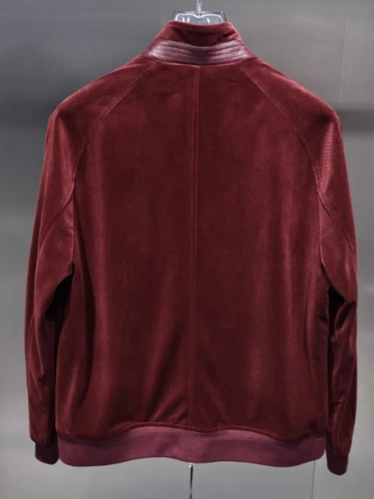 Blouson homme aspect velours à col montant – CLEVI Paris