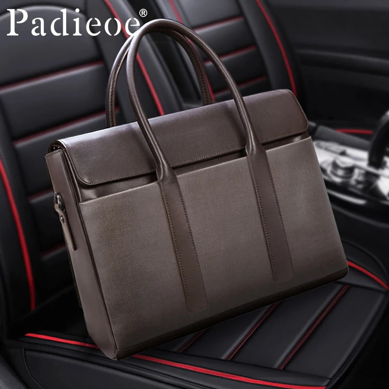 Sacoche Homme Cuir Véritable Luxe Business Style Européen Marron – CLEVI Paris