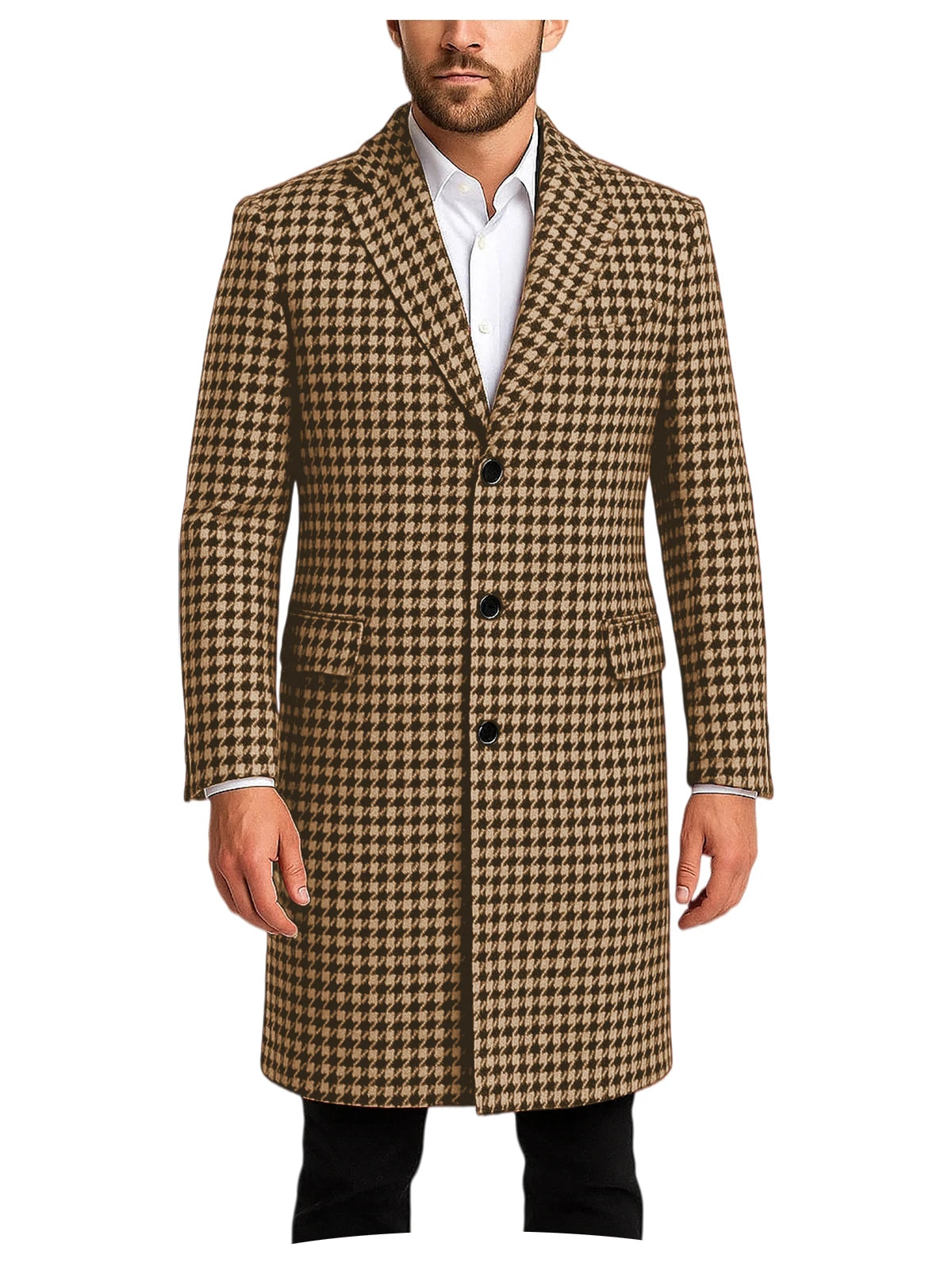 Manteau pied-de-poule homme – CLEVI Paris