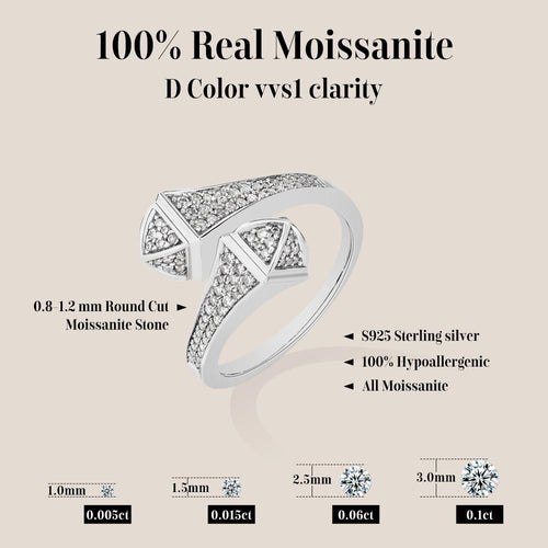 Bague Double Serpent Moissanite D Color VVS1 Argent 925 – CLEVI Paris