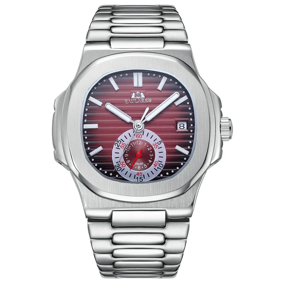 Montre Mécanique Carrée PAULAREIS Homme Acier – CLEVI Paris
