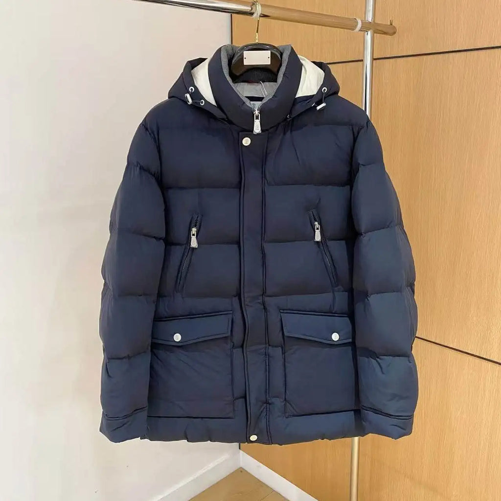 Veste homme à capuche en duvet de canard – CLEVI Paris