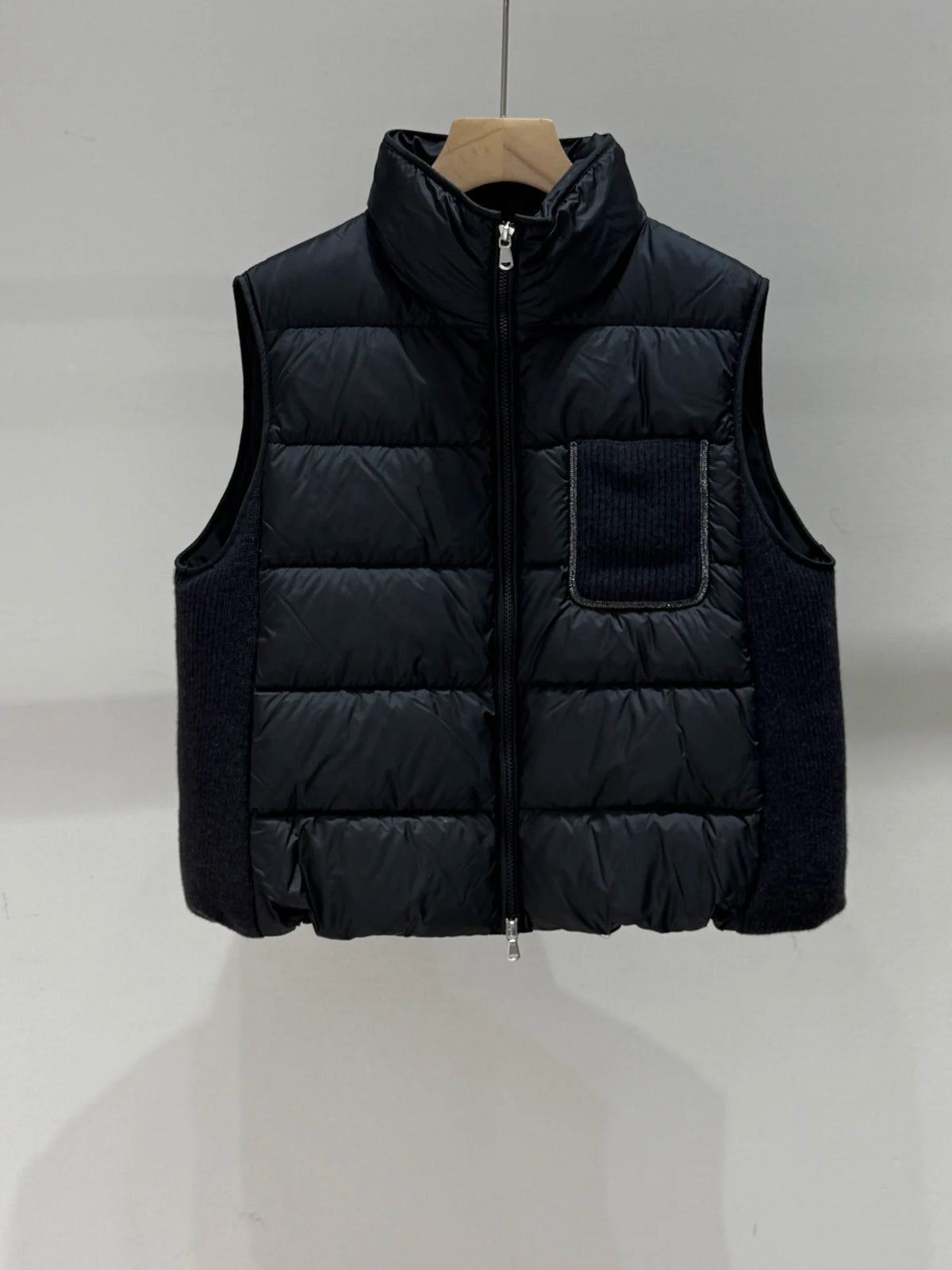 Gilet femme PXBX en cachemire mélangé et duvet – CLEVI Paris
