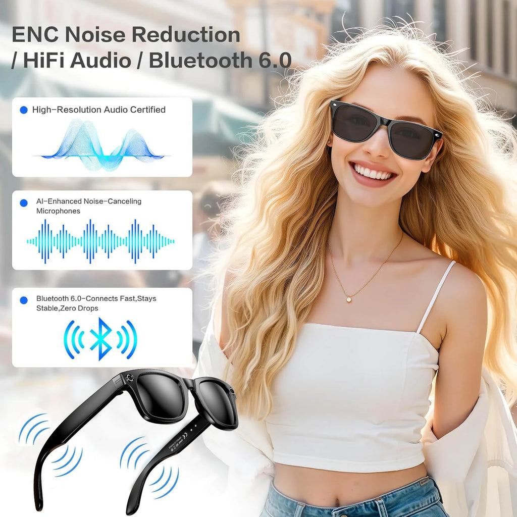 Lunettes IA 800W Caméra Double Objectif Bluetooth Traduction – CLEVI Paris