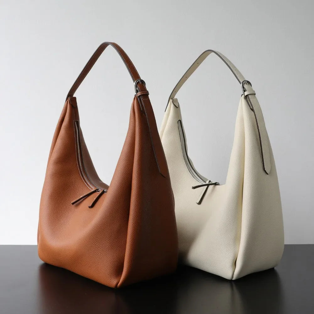 Sac Hobo Femme Cuir PU Grain 28x15x40cm – CLEVI Paris